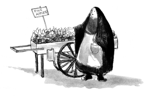 THE PUSHCART WAR. Text copyright © 1964/1992 by Jean Merrill. Illustrations copyright © 1964/1992 by Ronni Solbert. Reproduced by permission of the publisher, New York Review of Books, New York, NY.