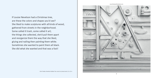 Colin Temple, Louise Nevelson's Christmas Tree, wood on canvas board